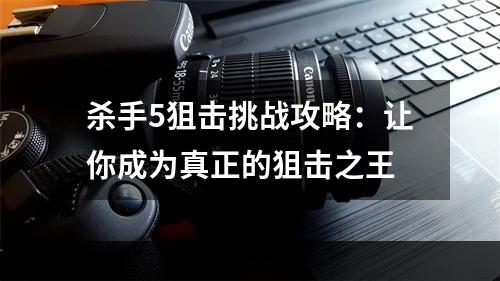 杀手5狙击挑战攻略：让你成为真正的狙击之王