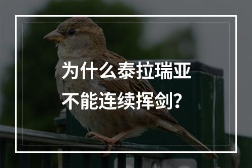 为什么泰拉瑞亚不能连续挥剑？