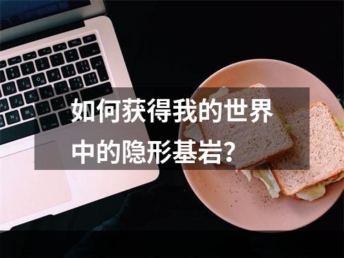 如何获得我的世界中的隐形基岩？