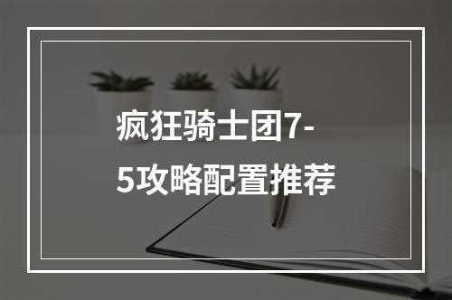 疯狂骑士团7-5攻略配置推荐