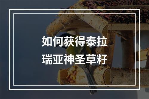 如何获得泰拉瑞亚神圣草籽