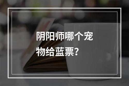 阴阳师哪个宠物给蓝票？