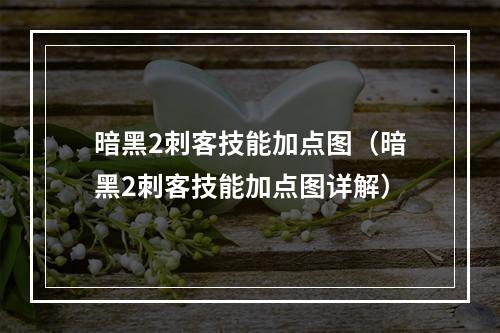 暗黑2刺客技能加点图（暗黑2刺客技能加点图详解）