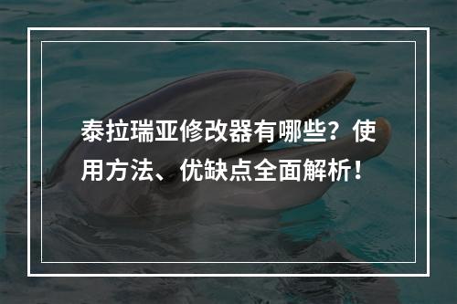 泰拉瑞亚修改器有哪些？使用方法、优缺点全面解析！