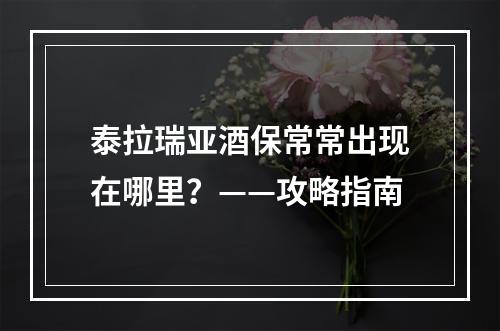 泰拉瑞亚酒保常常出现在哪里？——攻略指南