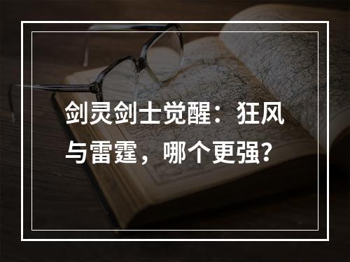 剑灵剑士觉醒：狂风与雷霆，哪个更强？