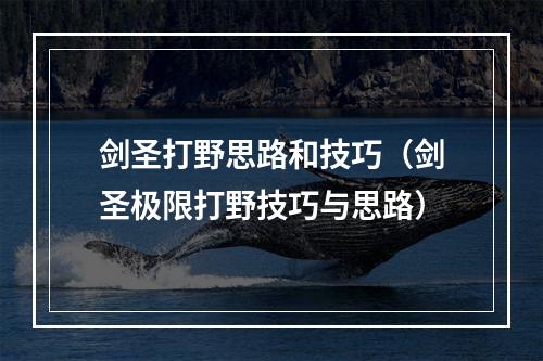 剑圣打野思路和技巧（剑圣极限打野技巧与思路）