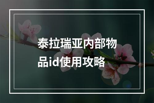 泰拉瑞亚内部物品id使用攻略