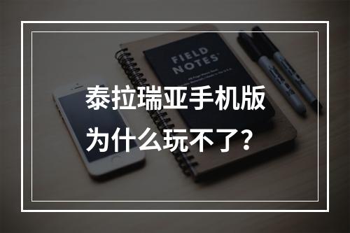 泰拉瑞亚手机版为什么玩不了？