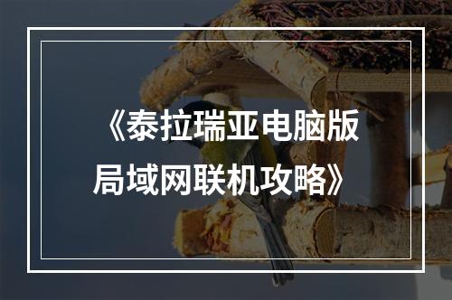 《泰拉瑞亚电脑版局域网联机攻略》