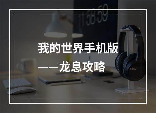 我的世界手机版——龙息攻略