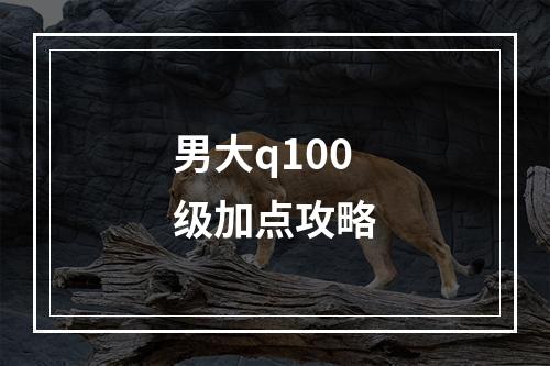 男大q100级加点攻略