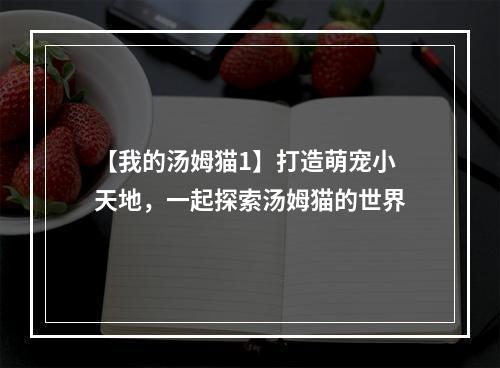 【我的汤姆猫1】打造萌宠小天地，一起探索汤姆猫的世界