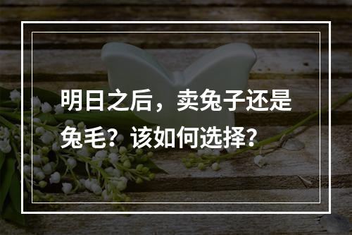 明日之后，卖兔子还是兔毛？该如何选择？