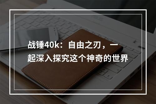 战锤40k：自由之刃，一起深入探究这个神奇的世界