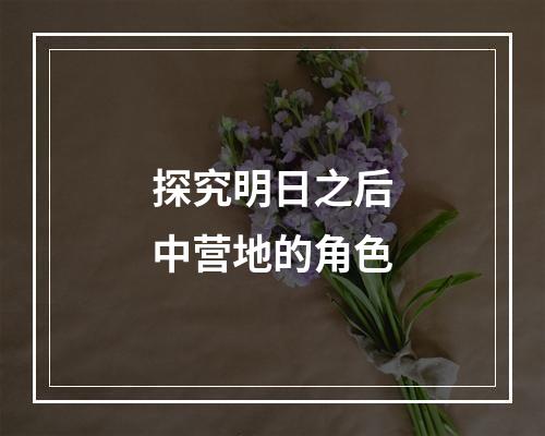 探究明日之后中营地的角色