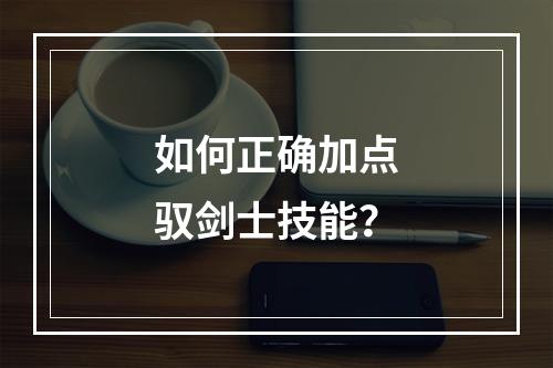 如何正确加点驭剑士技能？