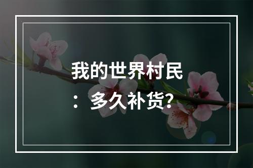 我的世界村民：多久补货？