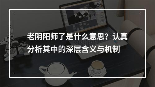 老阴阳师了是什么意思？认真分析其中的深层含义与机制