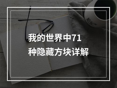 我的世界中71种隐藏方块详解