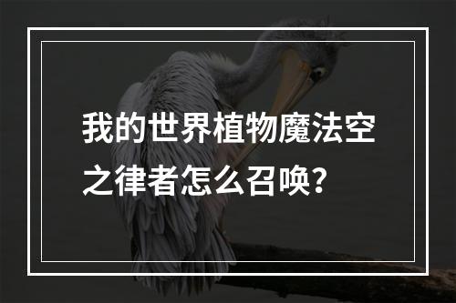 我的世界植物魔法空之律者怎么召唤？