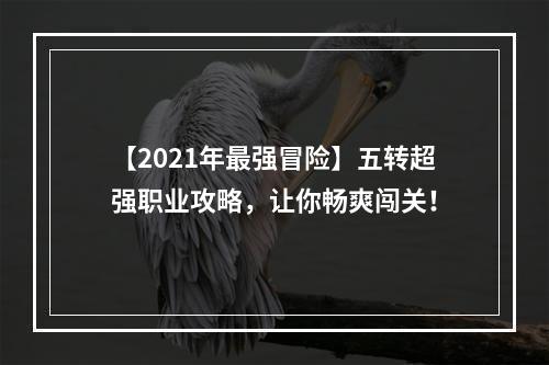 【2021年最强冒险】五转超强职业攻略，让你畅爽闯关！