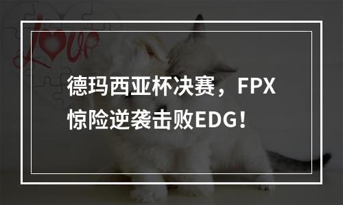 德玛西亚杯决赛，FPX惊险逆袭击败EDG！