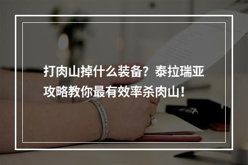 打肉山掉什么装备？泰拉瑞亚攻略教你最有效率杀肉山！