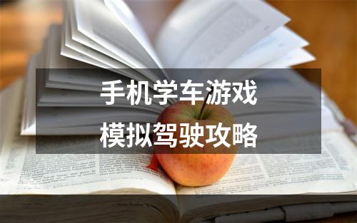 手机学车游戏模拟驾驶攻略