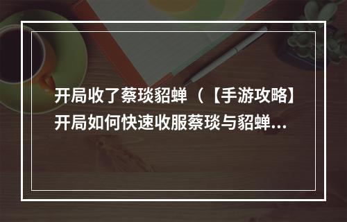 开局收了蔡琰貂蝉（【手游攻略】开局如何快速收服蔡琰与貂蝉）