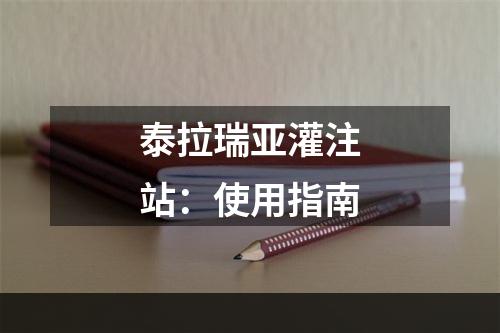 泰拉瑞亚灌注站：使用指南