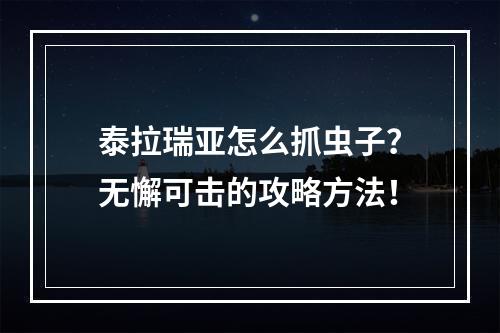 泰拉瑞亚怎么抓虫子？无懈可击的攻略方法！