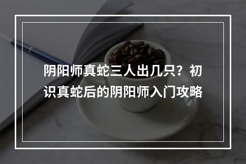 阴阳师真蛇三人出几只？初识真蛇后的阴阳师入门攻略