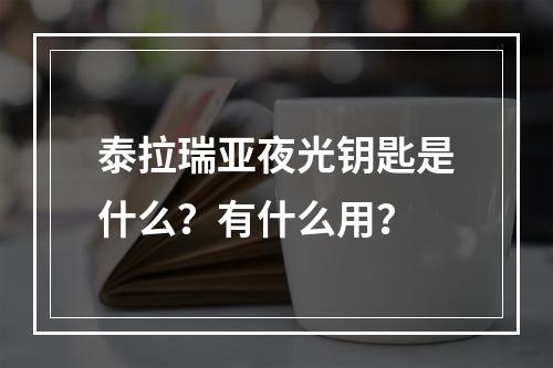 泰拉瑞亚夜光钥匙是什么？有什么用？