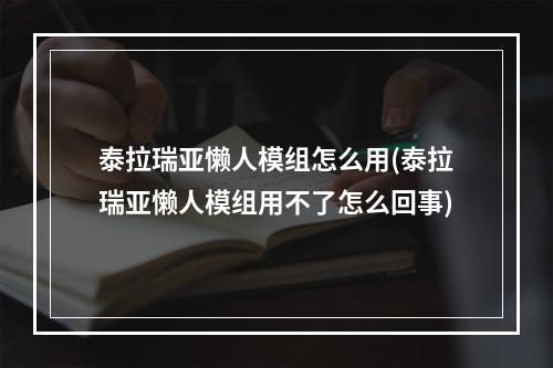 泰拉瑞亚懒人模组怎么用(泰拉瑞亚懒人模组用不了怎么回事)