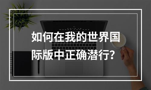 如何在我的世界国际版中正确潜行？