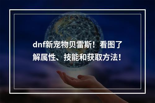 dnf新宠物贝雷斯！看图了解属性、技能和获取方法！