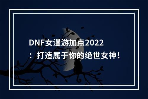 DNF女漫游加点2022：打造属于你的绝世女神！