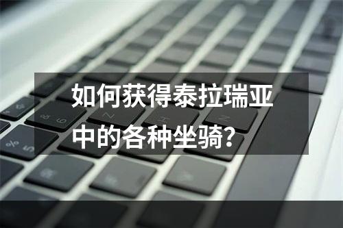 如何获得泰拉瑞亚中的各种坐骑？