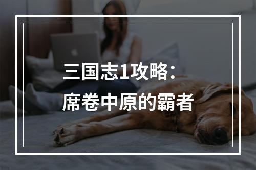 三国志1攻略：席卷中原的霸者