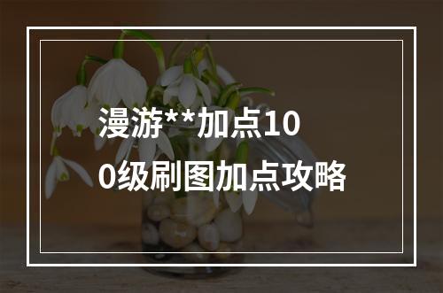 漫游**加点100级刷图加点攻略