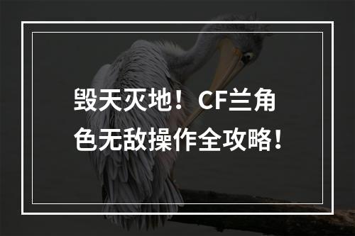 毁天灭地！CF兰角色无敌操作全攻略！