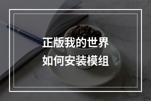 正版我的世界如何安装模组