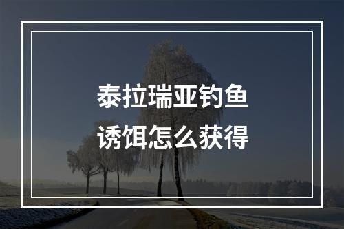 泰拉瑞亚钓鱼诱饵怎么获得