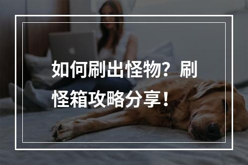 如何刷出怪物？刷怪箱攻略分享！