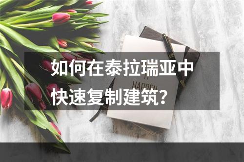 如何在泰拉瑞亚中快速复制建筑？