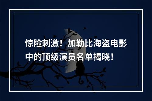 惊险刺激！加勒比海盗电影中的顶级演员名单揭晓！