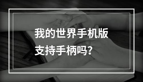 我的世界手机版支持手柄吗？