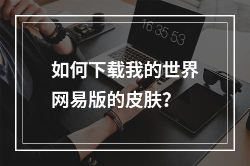 如何下载我的世界网易版的皮肤？