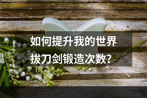 如何提升我的世界拔刀剑锻造次数？